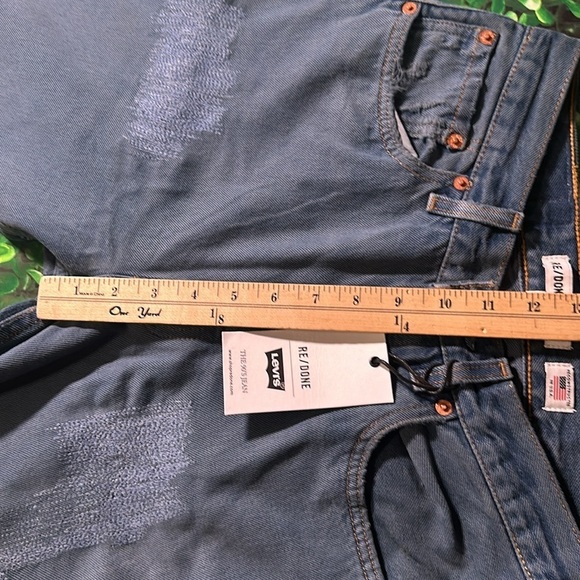 RE/DONE Levi’s Women's The 90’s Jean Relaxed High Rise Tinted Steel Blue Size 25 - Picture 15 of 16